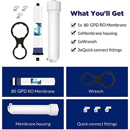 Shapure High 2500 TDS Membrane with housing Filter Service kit Spare for All Type of RO Water Purifier (80 GPD Membrane + Housing) - Image 3
