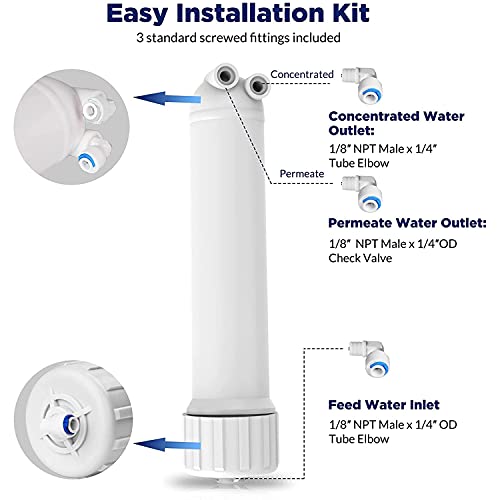 Shapure High 2500 TDS Membrane with housing Filter Service kit Spare for All Type of RO Water Purifier (80 GPD Membrane + Housing) - Image 5