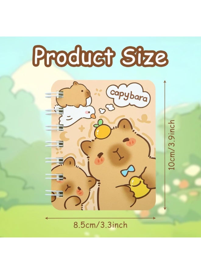 4 Packs Capybara Mini Spiral Notebooks, A7 Waterproof Pocket Notepads, Cute Journals for Kids, Birthday Party Favors, Gifts and School Rewards - Image 2