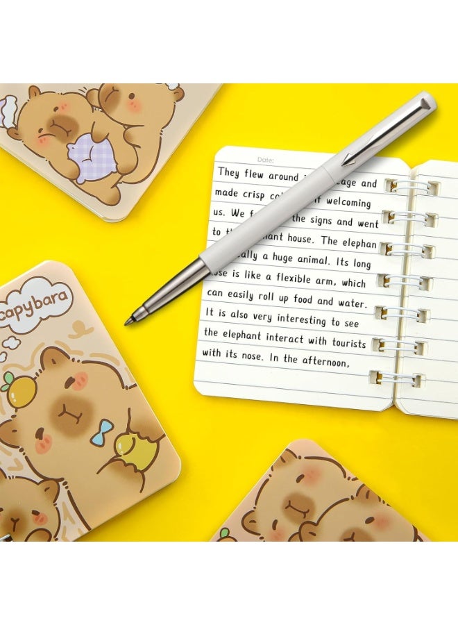 4 Packs Capybara Mini Spiral Notebooks, A7 Waterproof Pocket Notepads, Cute Journals for Kids, Birthday Party Favors, Gifts and School Rewards - Image 4