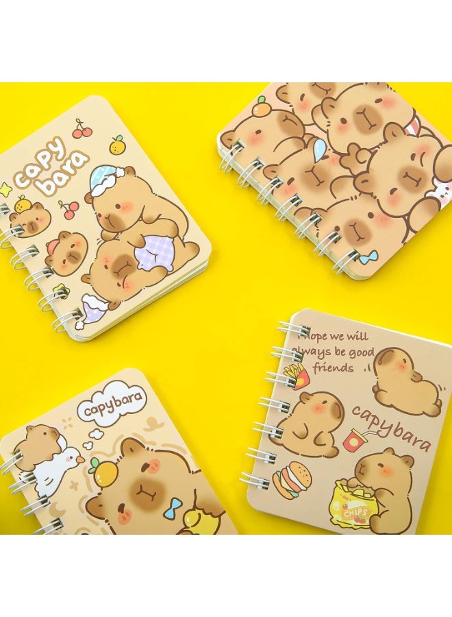 4 Packs Capybara Mini Spiral Notebooks, A7 Waterproof Pocket Notepads, Cute Journals for Kids, Birthday Party Favors, Gifts and School Rewards - Image 5