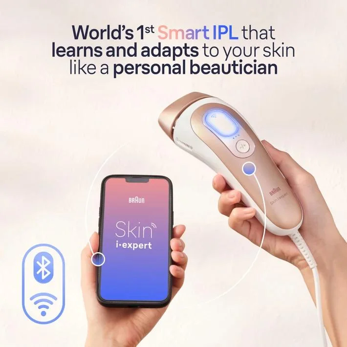 Braun IPL Skin i·expert, at Home Hair Removal Device, with Free App, Pouch, Venus Razor, 3 Heads - PL7257