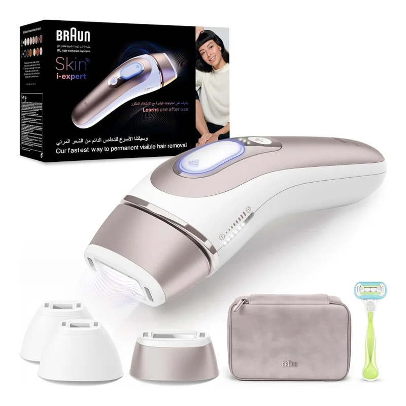Braun IPL Skin i·expert, at Home Hair Removal Device, with Free App, Pouch, Venus Razor, 3 Heads - PL7257