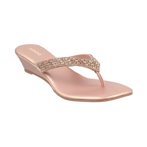 Mochi Women Rose Gold Flat Ethnicwear Sandal UK/4 EU/37 (35-4993) - Image 2