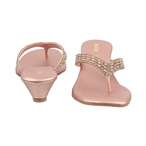 Mochi Women Rose Gold Flat Ethnicwear Sandal UK/4 EU/37 (35-4993) - Image 5