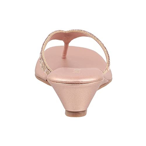 Mochi Women Rose Gold Flat Ethnicwear Sandal UK/4 EU/37 (35-4993) - Image 4