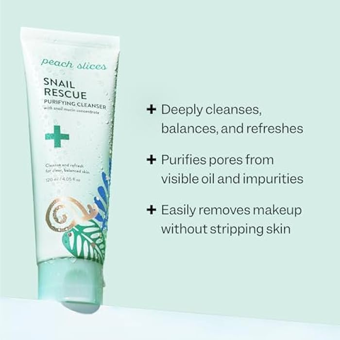 Peach Slices - Snail Rescue Purifying Cleanser (4.05 oz) - Snail Mucin Concentrate - Cleanse & Refresh Skin - Pine Bark, Hyaluronic Acid & Cica - Vegan & Cruelty Free - Korean Skin Care & Beauty - Image 2