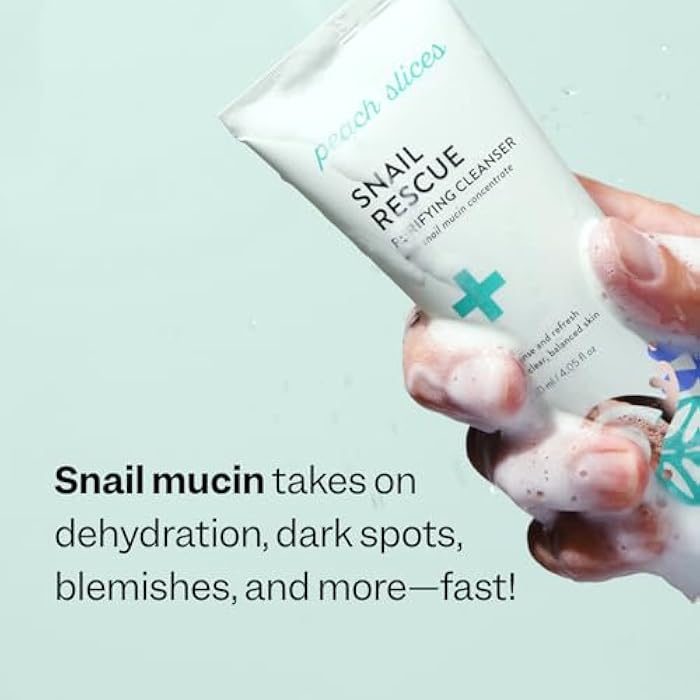 Peach Slices - Snail Rescue Purifying Cleanser (4.05 oz) - Snail Mucin Concentrate - Cleanse & Refresh Skin - Pine Bark, Hyaluronic Acid & Cica - Vegan & Cruelty Free - Korean Skin Care & Beauty - Image 4