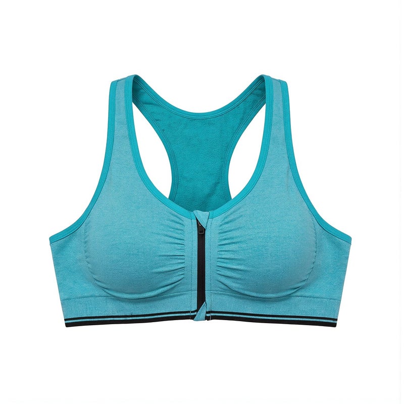Full Size Sports Bra Front Zipper S To 4XL All Body Type Support Workout Top Multi Color XL - Image 1