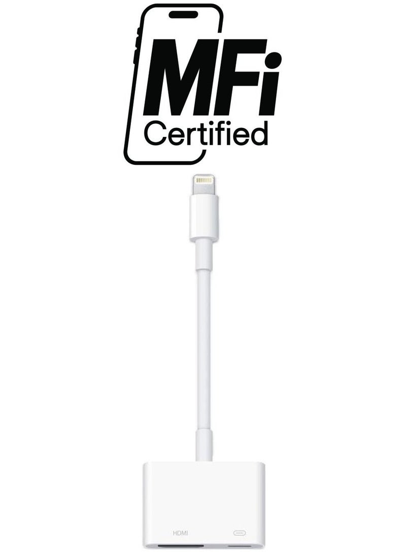 ICS Lightning To HDMI Digital AV Adapter For Apple White  - Image 1