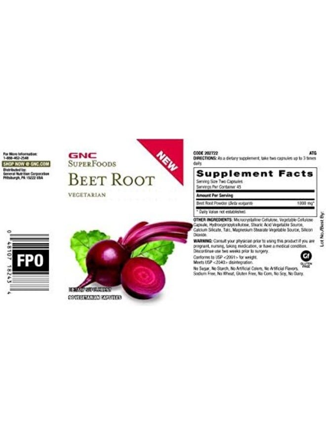 GNC Superfoods Beet Root 90 Capsules - Image 3