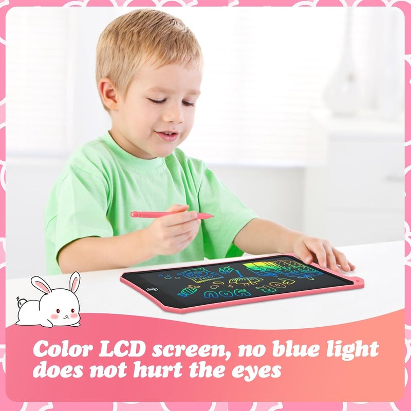 إيوكو ألعاب لوحة الرسم للأعمار 3+، لوح كتابة LCD بحجم 10 بوصة، لوحة رسم للأطفال (عبوة من 2)، أساسيات السفر للأطفال الصغار، كتب تلوين بدون فوضى للأطفال من عمر 3+، هدية حفلة عيد ميلاد للأولاد والبنات - أزرق ووردي - Image 3