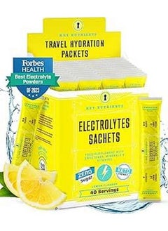 Health & Household Key Nutrients Multivitamin Electrolytes Hydration Packets - Refreshing Lemonade Post Workout And Recovery 40 Pack - Travel Hydration Powder - No Sugar, No Calories  - Image 1
