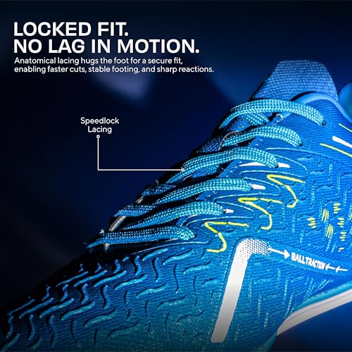 Nivia Nitro Football Stud for Men, TPU 3D Embossing Upper, High-Shear Strength TPU Sole, Ideal for Hard & Grassy Surfaces - Metallic Blue (UK06) - Image 5