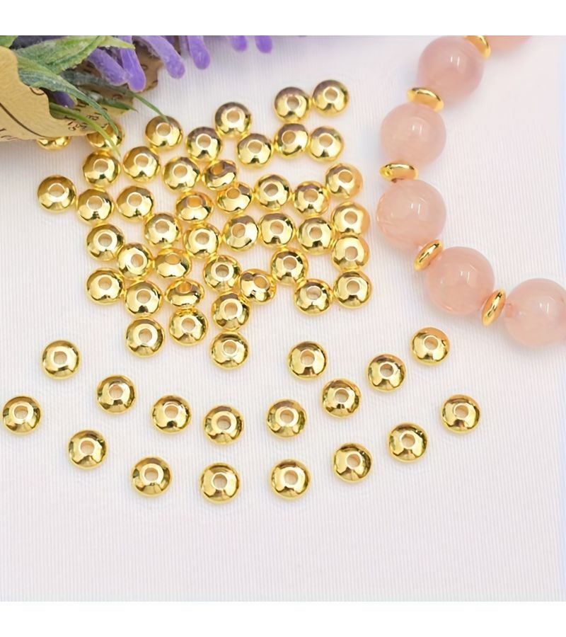 Light Golden Flat Round Spacer Beads 3mm 100pcs for DIY Jewelry Making - Image 1