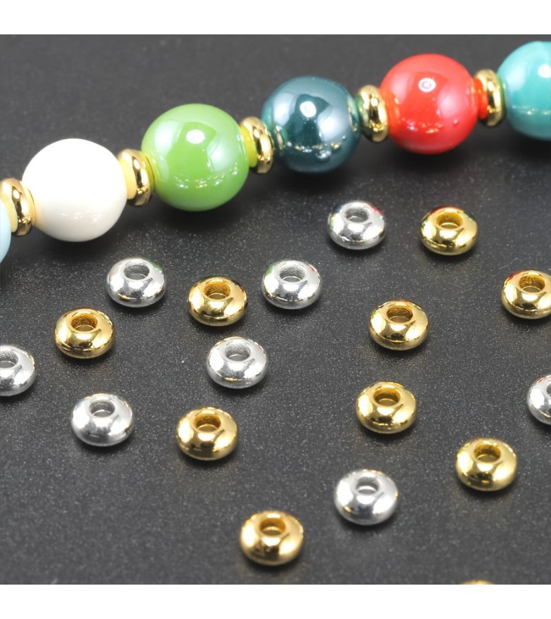 Light Golden Flat Round Spacer Beads 3mm 100pcs for DIY Jewelry Making - Image 3