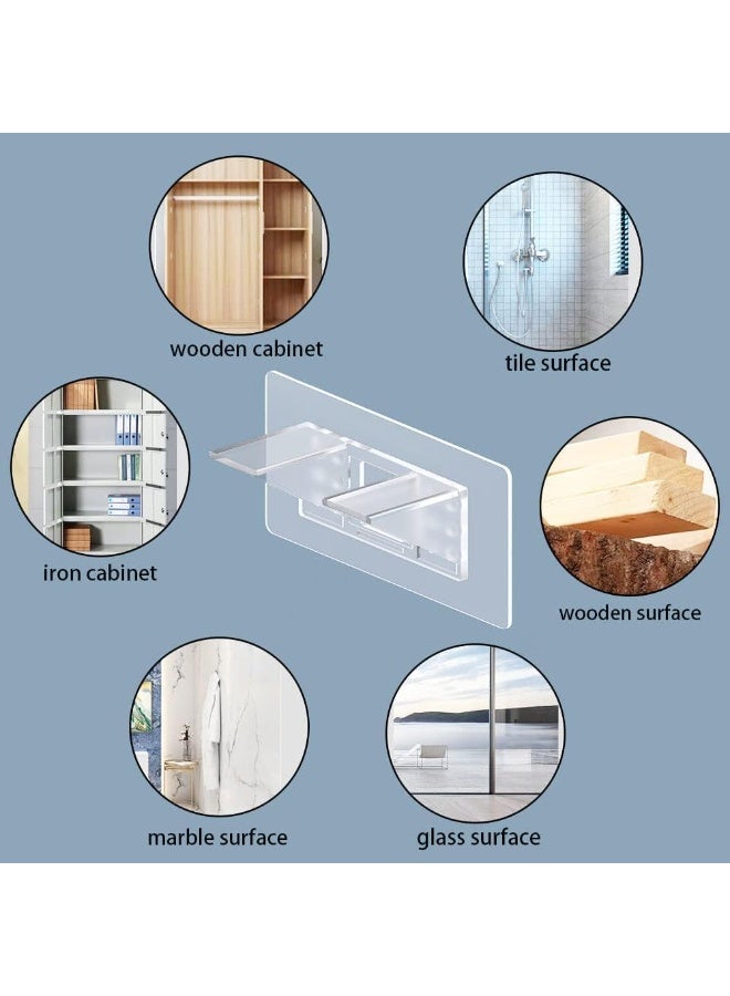 Relex 12Pcs Shelf Support Pegs, Clear Self Cabinet Adhesive Shelves Clips, Double Row Thickened and Reinforced Design Shelf Support Pegs for Shelves Kitchen Cabinet Book Closet - Image 5