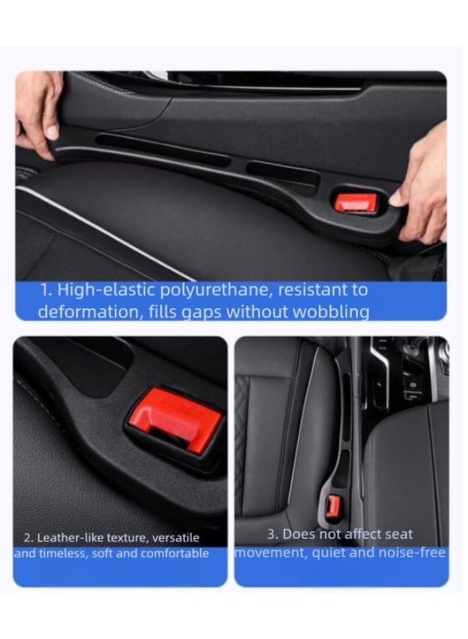 نادراب حزمة مزدوجة من منظم ملء فراغ مقعد السيارة مع فتحة حزام الأمان - يناسب جميع السيارات بين المقعد والكونسول، قطعة منع الفراغ الفارغ للسيارات والشاحنات (بيج) - Image 5