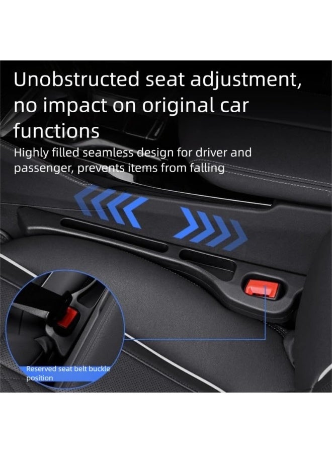نادراب حزمة مزدوجة من منظم ملء فراغ مقعد السيارة مع فتحة حزام الأمان - يناسب جميع السيارات بين المقعد والكونسول، قطعة منع الفراغ الفارغ للسيارات والشاحنات (بيج) - Image 4