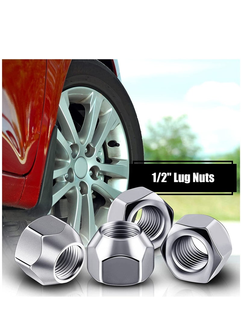 مجموعة صواميل جرار 10 قطع 1/2-20 بوصة مفتوحة النهاية صواميل فضية للعجلات للاستخدام في الإطارات والجرارات - Image 5