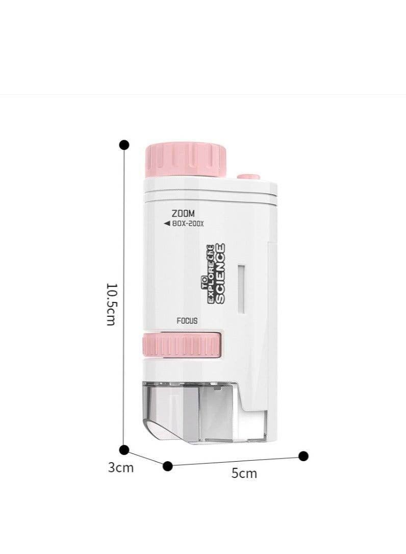 (pink)Kids Portable Handheld Optical Microscope for Boys & Girls, Science Outdoor Exploration Educational Toy Gift  - Image 5