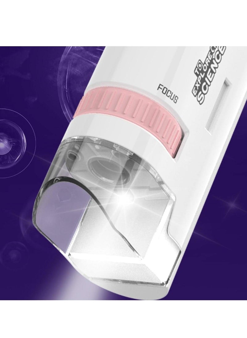 (pink)Kids Portable Handheld Optical Microscope for Boys & Girls, Science Outdoor Exploration Educational Toy Gift  - Image 4