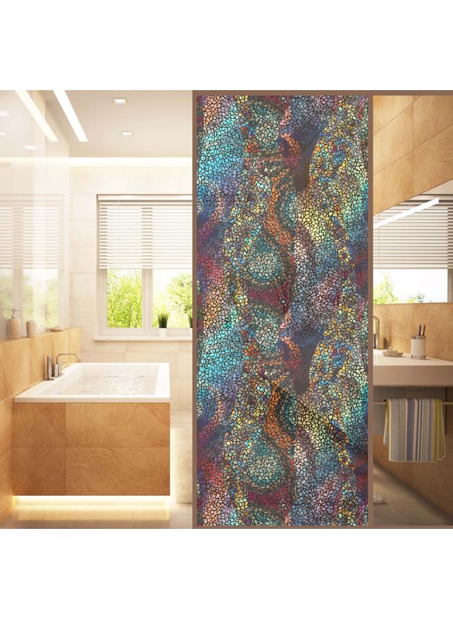 Bluejw 3D Anti-scratch Glue-free Electrostatic Privacy Glass Stickers Shading Stickers Bathroom Glass Door Stickers 120cm * 58cm - Image 1