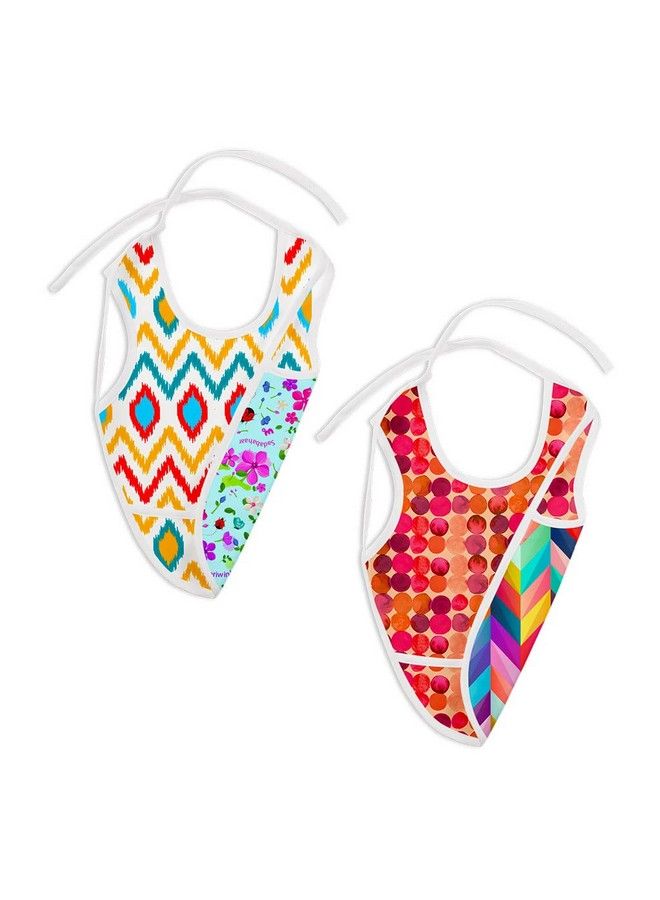 Superbottoms Waterproof Cloth Bib Reversible Bib (2 Prints In 1) Apron Style Bib Full Coverage Bib With Breadcrumb Catcher Messfree Feeding 6M To 4Y - Image 1