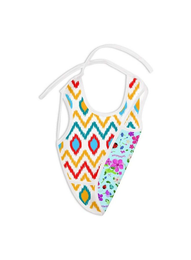 Superbottoms Waterproof Cloth Bib Reversible Bib (2 Prints In 1) Apron Style Bib Full Coverage Bib With Breadcrumb Catcher Messfree Feeding 6M To 4Y - Image 3