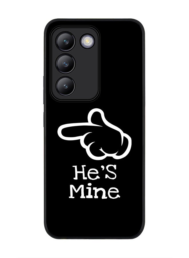 Stylizedd Rugged Black edge case for Vivo V30 Lite 5G, Slim fit Soft Case Flexible Rubber Edges Anti Drop TPU Gel Thin Cover -  He's mine - Image 1