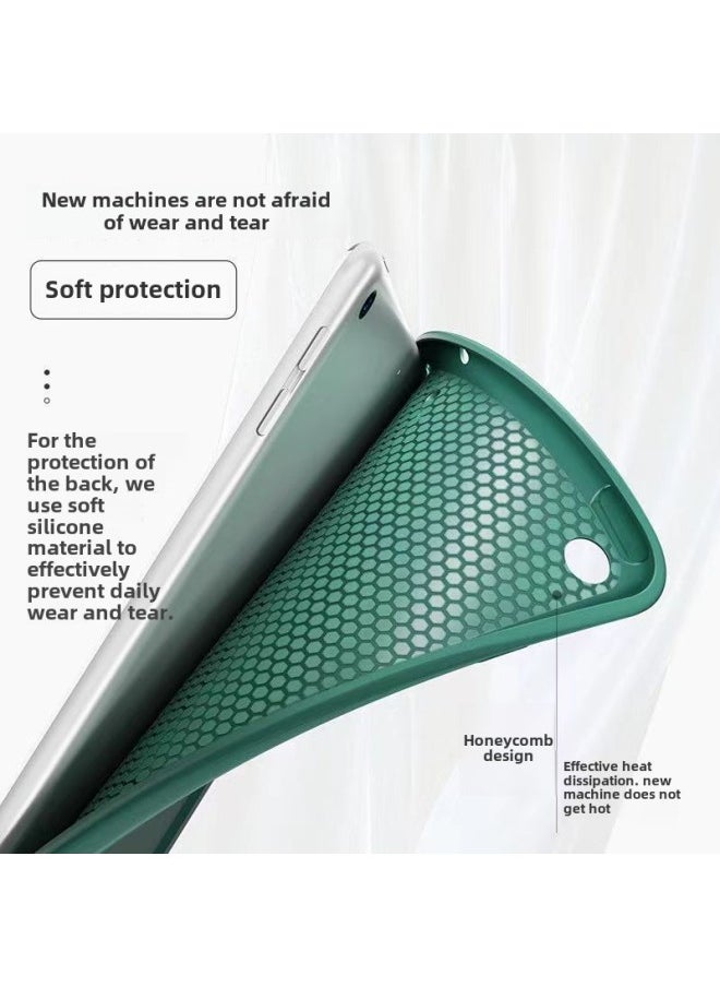 Generic - Ipad Protective Case 10.9 Inch Protective Case Air2 Soft Case Anti-fall Min5/6tpu Honeycomb Mini4 Leather Case-Color:Gold-Applicable Model:iPad  Air1/air2/2017/2018 - Image 1