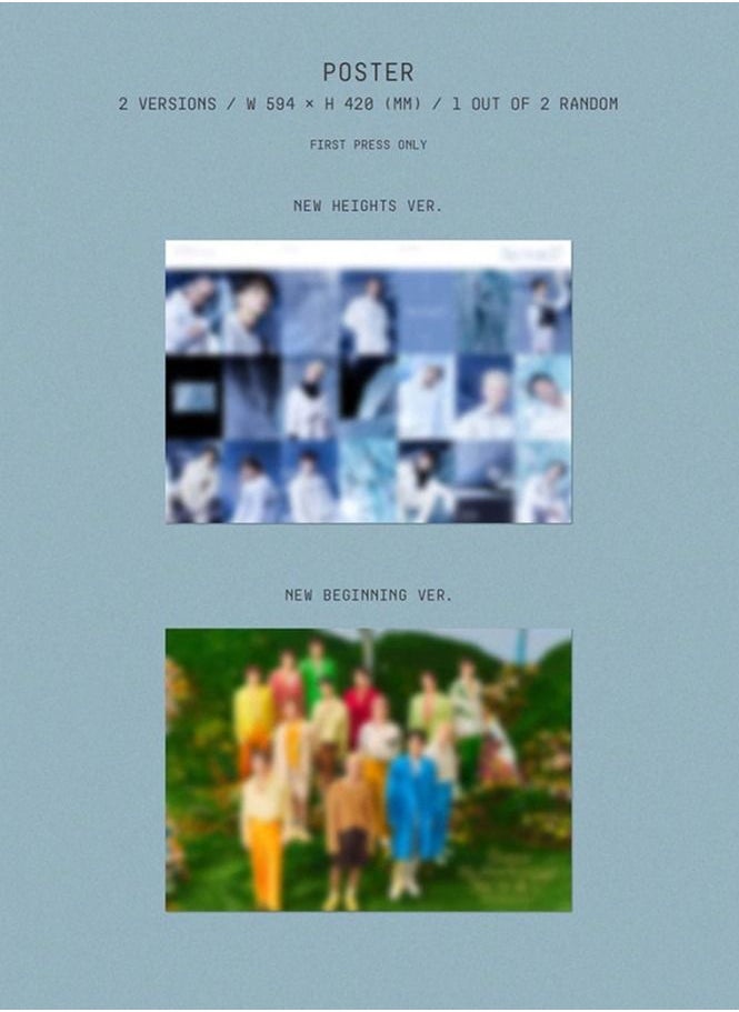 ألبوم Seventeen الرابع المعاد تجميعه Sector 17 New Heights Version K Pop CD مع كتاب صور كلمات الأغاني بطاقة الصور بطاقة الفيلم والملصق