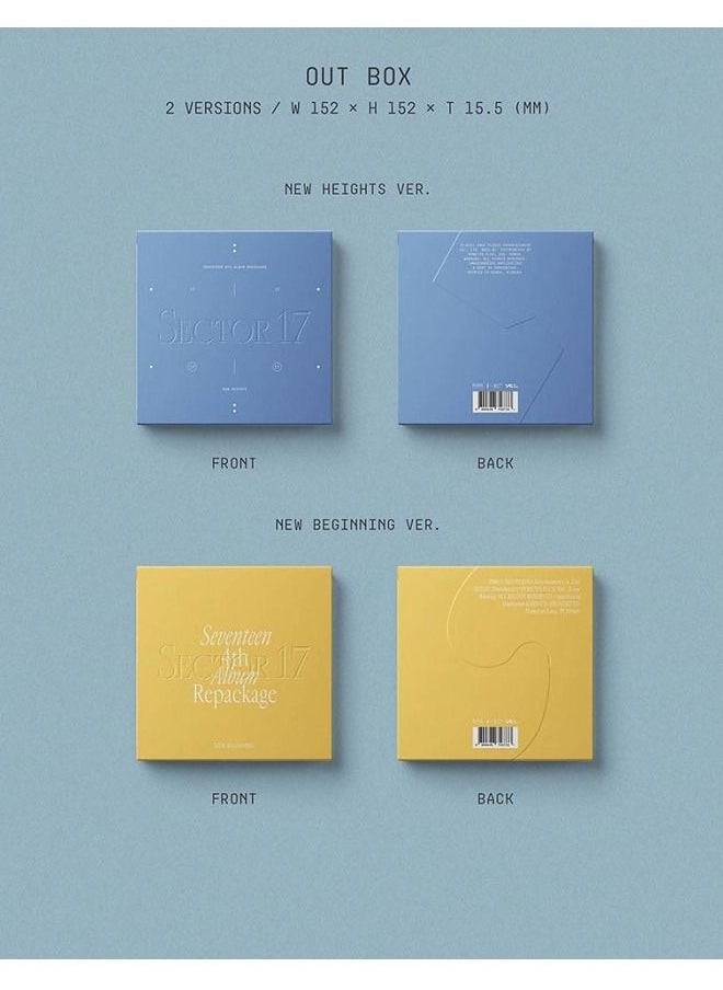ألبوم Seventeen الرابع المعاد تجميعه Sector 17 New Heights Version K Pop CD مع كتاب صور كلمات الأغاني بطاقة الصور بطاقة الفيلم والملصق