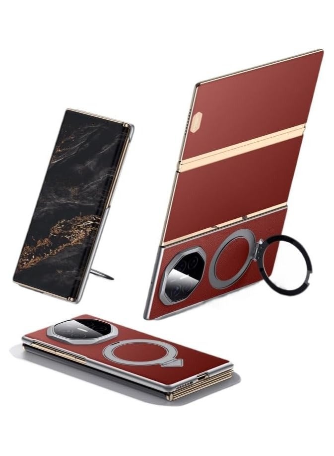 Case Compatible with Huawei Mate XT, Built in Magnetic Attraction, with Adjustable Rotating Bracket and Fully Wrapped Hinge, Support Wireless Charing Cover with Huawei Mate XT