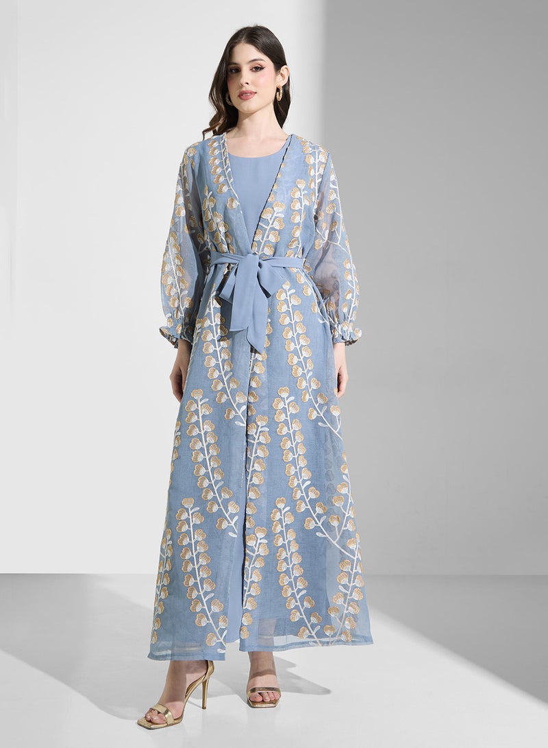 Khizana Open Printed Abaya - Image 1