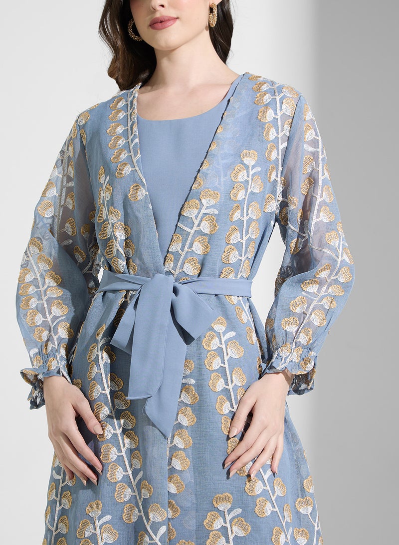 Khizana Open Printed Abaya - Image 3