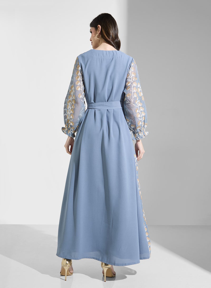 Khizana Open Printed Abaya - Image 2