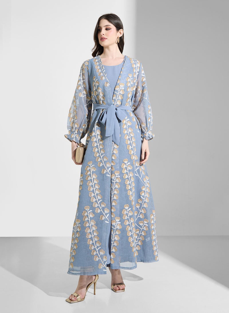 Khizana Open Printed Abaya - Image 4