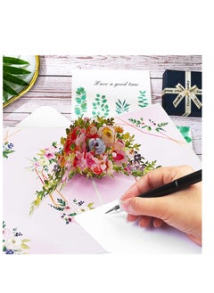Excefore 3D Pop Up Greeting Cards with Envelope, Rose Flower 3D Greeting Card, Paper Love Flower Bouquet Pop Up Card, Suitable for Birthday, Anniversary, Valentines Day, Mother's Day, Any Occasion  - Image 5