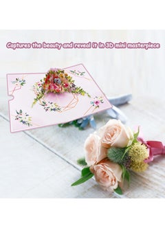Excefore 3D Pop Up Greeting Cards with Envelope, Rose Flower 3D Greeting Card, Paper Love Flower Bouquet Pop Up Card, Suitable for Birthday, Anniversary, Valentines Day, Mother's Day, Any Occasion  - Image 4