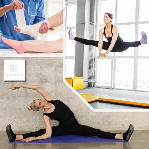 unenow Non Slip Grip Yoga Socks for Women with Cushion for Pilates, Barre, Home - Image 2