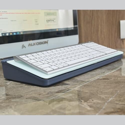 ALKOSIGN Desktop Whiteboard (BLUE) + (1 Marker and 1 Duster) Compartment Stationery Storage with Notepad, Multi-Function Storage Box, Desk Organizer, Glass Writing board Cover - Image 5