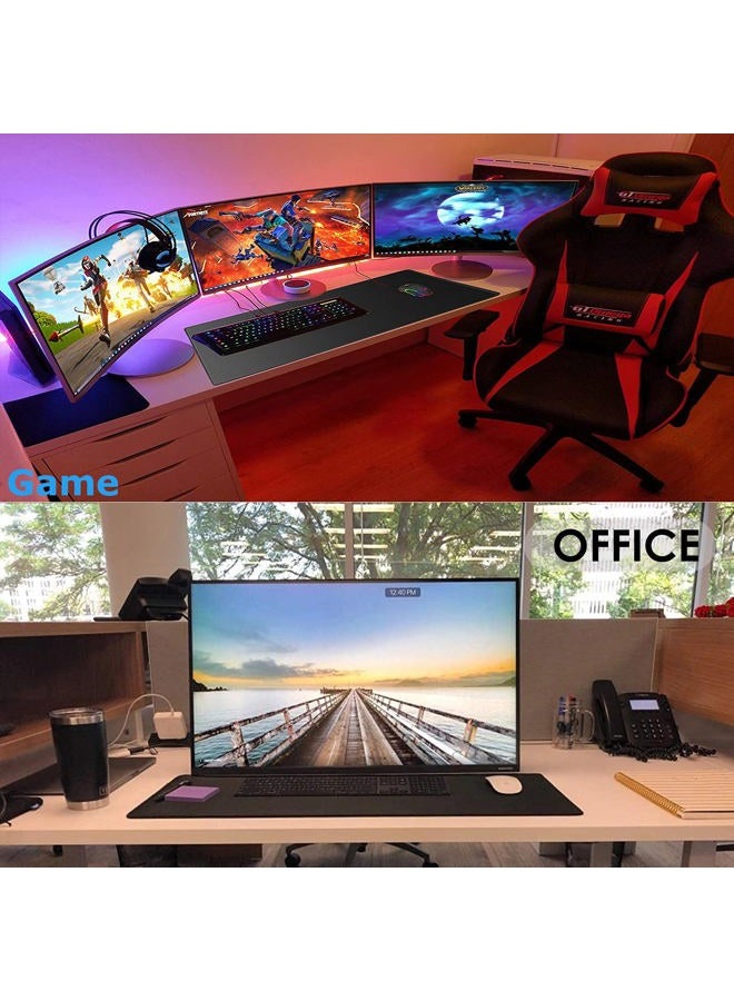 ALSISK XX Large Black Gaming Mouse Pad 35.4X15.74X0.12 Inch(900X400X3MM),with Non-Slip Base,Waterproof and Foldable Pad,Desktop Pad Suitable for Gamers,Suitable for Work,Office and Home - Image 5