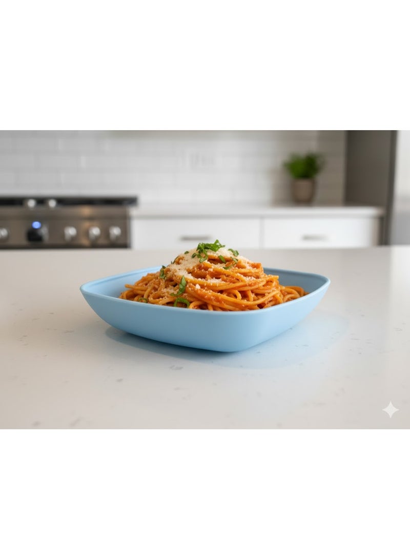 favilla High-quality plastic rectangular bowl - Code 1052 - Light blue color - Image 2