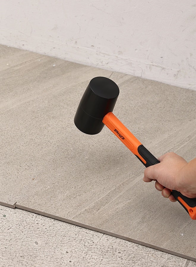 LAWAZIM Pro7 Rubber Mallet with Fiber Handle - 1100g - Non-Marring Soft Face Hammer with Shock-Absorbing Ergonomic Grip - Ideal for Flooring, Tile Installation, Woodworking, DIY, and Camping - Image 4