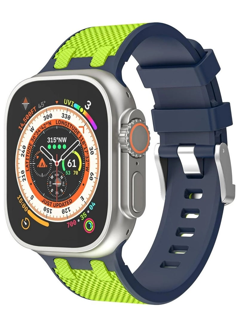 Luxury Sport Durable Rugged Watch Band for Apple Watch Ultra 1/2 49mm 46mm 45mm 44mm 42mm, Soft Silicone Rubber Strap for iwatch Series 10 9 8 7 6 5 4 3 2 1 SE  - Image 2