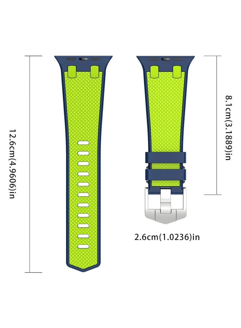 Luxury Sport Durable Rugged Watch Band for Apple Watch Ultra 1/2 49mm 46mm 45mm 44mm 42mm, Soft Silicone Rubber Strap for iwatch Series 10 9 8 7 6 5 4 3 2 1 SE  - Image 4