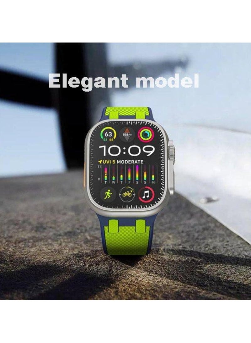 Luxury Sport Durable Rugged Watch Band for Apple Watch Ultra 1/2 49mm 46mm 45mm 44mm 42mm, Soft Silicone Rubber Strap for iwatch Series 10 9 8 7 6 5 4 3 2 1 SE  - Image 5