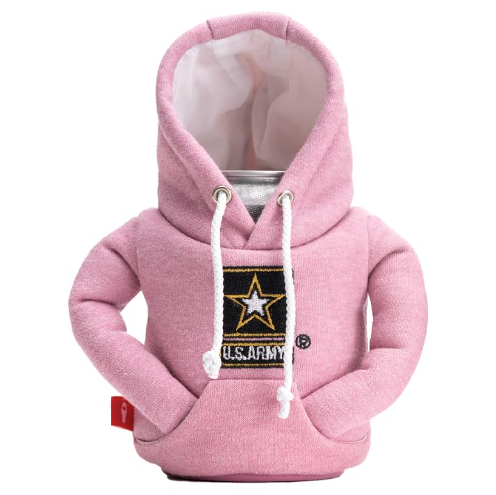 PUFFIN Puffin - The Hoodie Beverage Jacket  Insulated Can Cooler  U.S. Army Rose/White - Image 1
