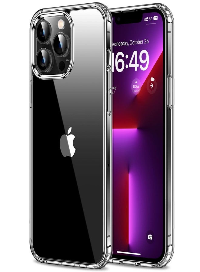 HOOMIL for iPhone 13 Pro Max Case Clear [Anti-Yellowing] Anti-Scratch Transparent Hard Back and Soft Edge [Military Grade Drop Protection] Shockproof Phone Cover - Crystal Clear - Image 1